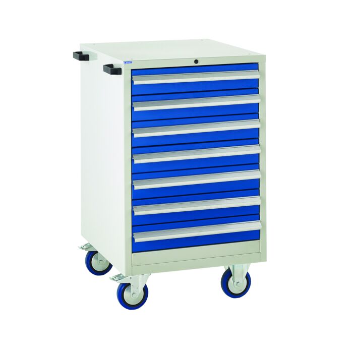 Mobile Euroslide Cabinet - 7 x 100mm Drawers - Warehouse Storage Products