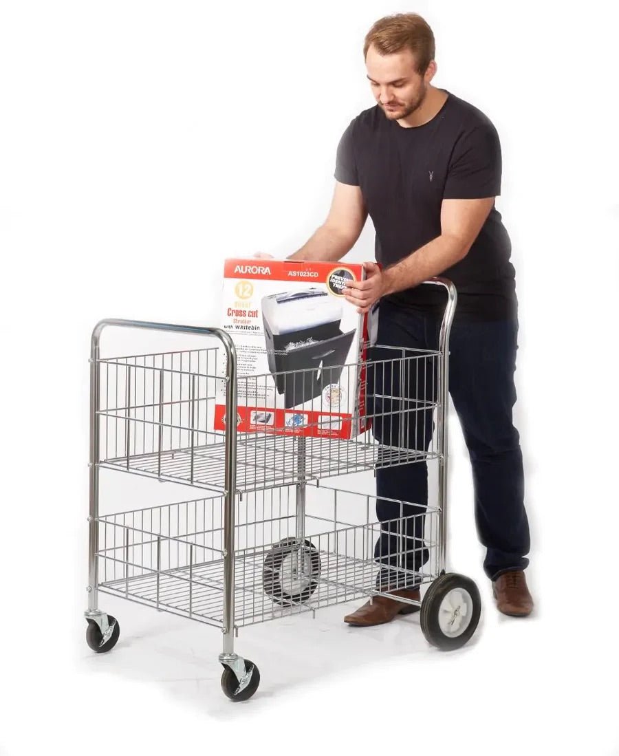 Chrome Plated Wire Tray Trolley - Warehouse Storage Products