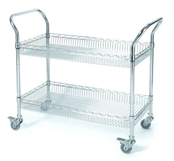 Chrome Plated Wire Tray Trolley - Warehouse Storage Products