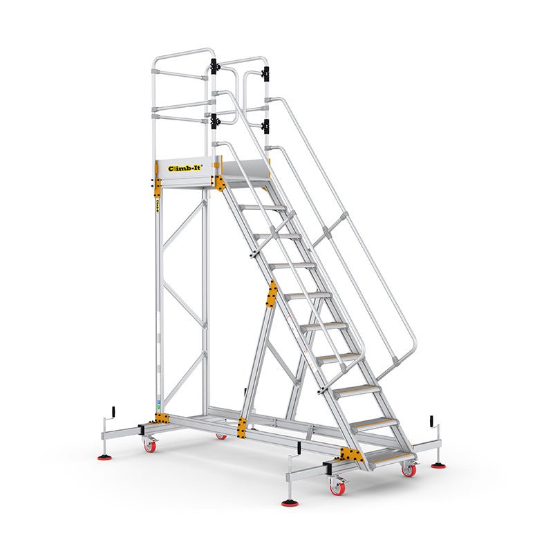 Climb - It Extra Large Platform Safety Steps with Adjustable Stabilisers - Warehouse Storage Products