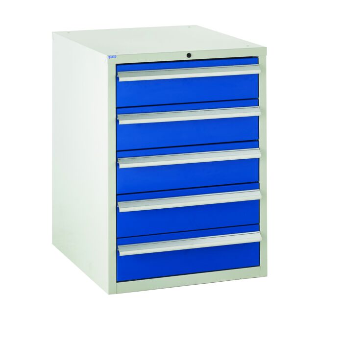 Euroslide Cabinet - 5 Drawers (825H x 600W x 650D) - Warehouse Storage Products