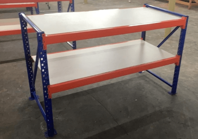 WSP's Heavy Duty Workstation With 2 Tier Chipboard Shelves - Warehouse Storage Products