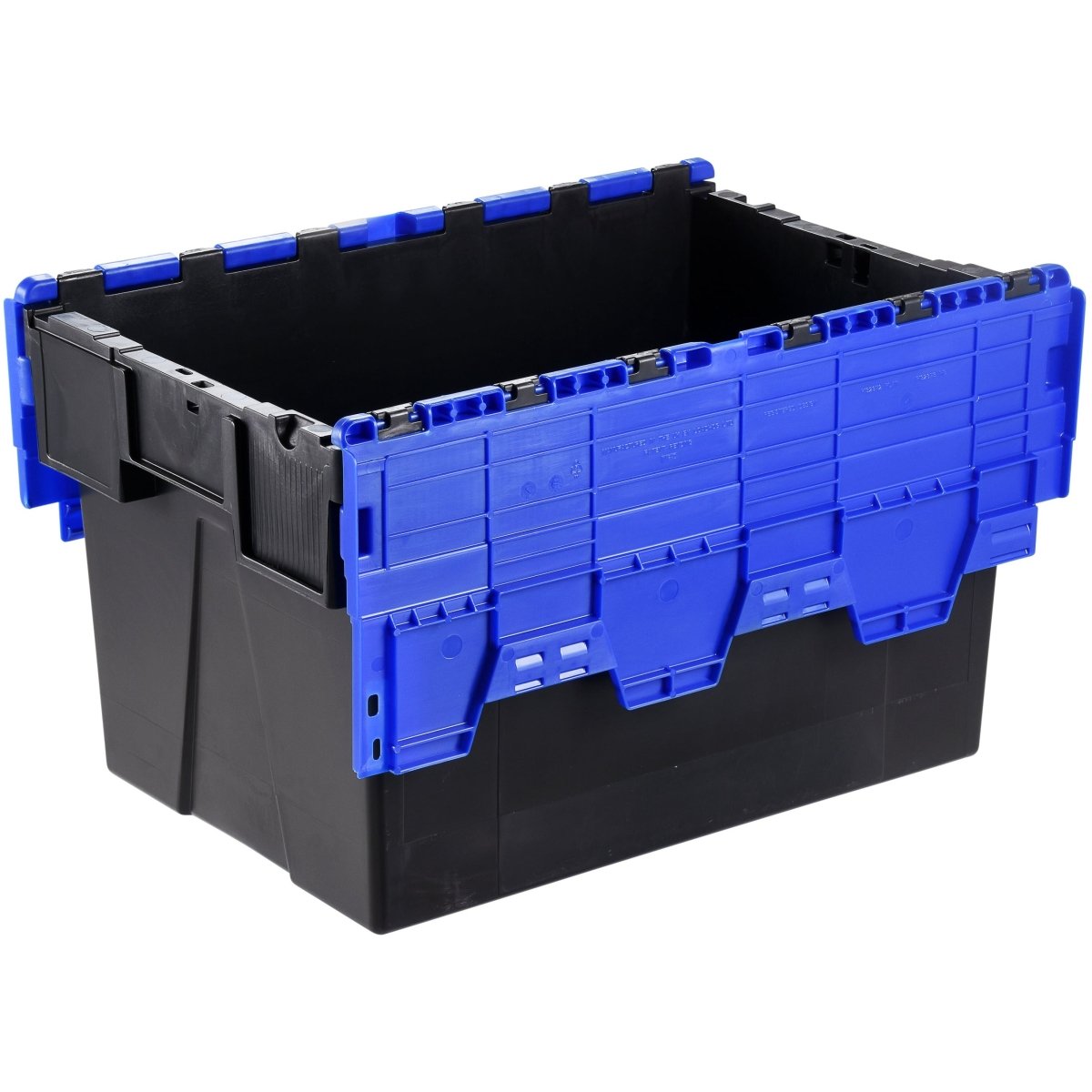 Attached Lid Euro Storage Container With Coloured Lids - Warehouse Storage Products