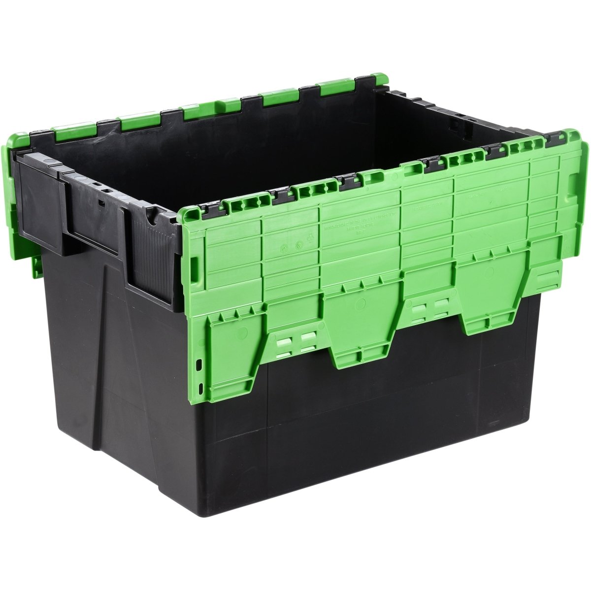 Attached Lid Euro Storage Container With Coloured Lids - Warehouse Storage Products