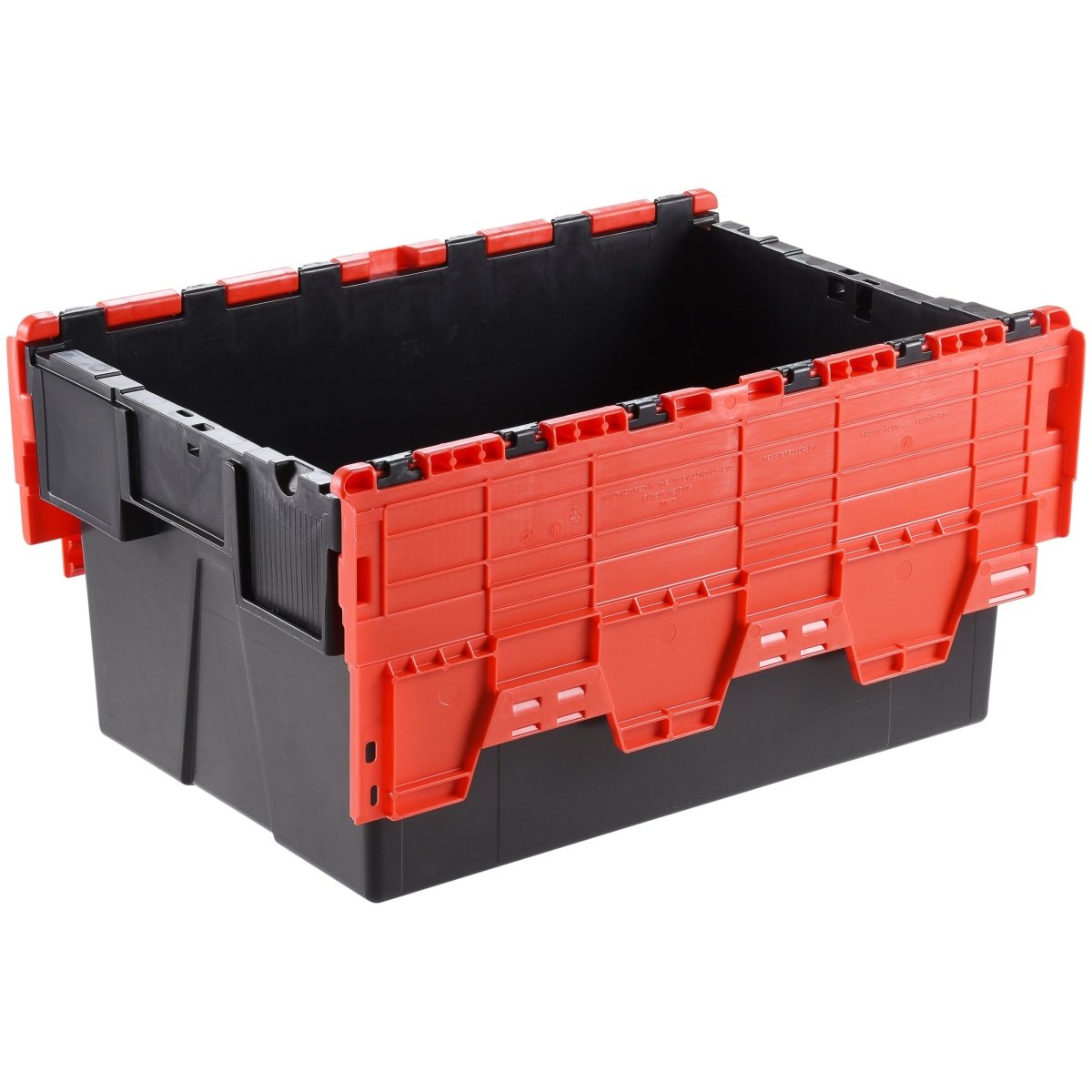 Attached Lid Euro Storage Container With Coloured Lids - Warehouse Storage Products