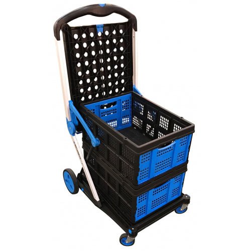 Clever Folding Trolley with Folding Box 70kg Capacity - Warehouse Storage Products