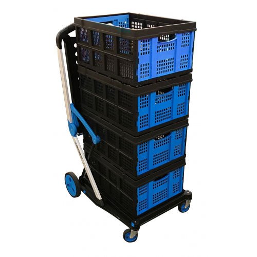 Clever Folding Trolley with Folding Box 70kg Capacity - Warehouse Storage Products