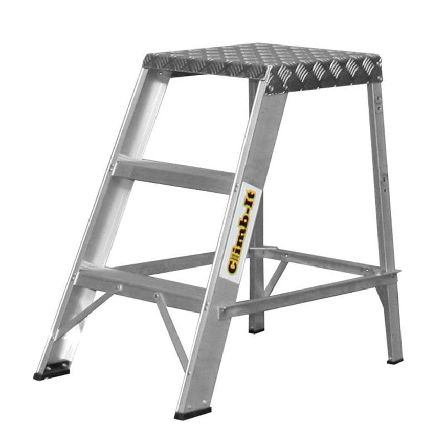 Climb-It Aluminium Library Steps (With Handrails) - Warehouse Storage Products