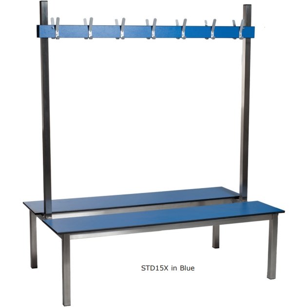 Cloakroom Steel Bench With Laminate Seats - Warehouse Storage Products