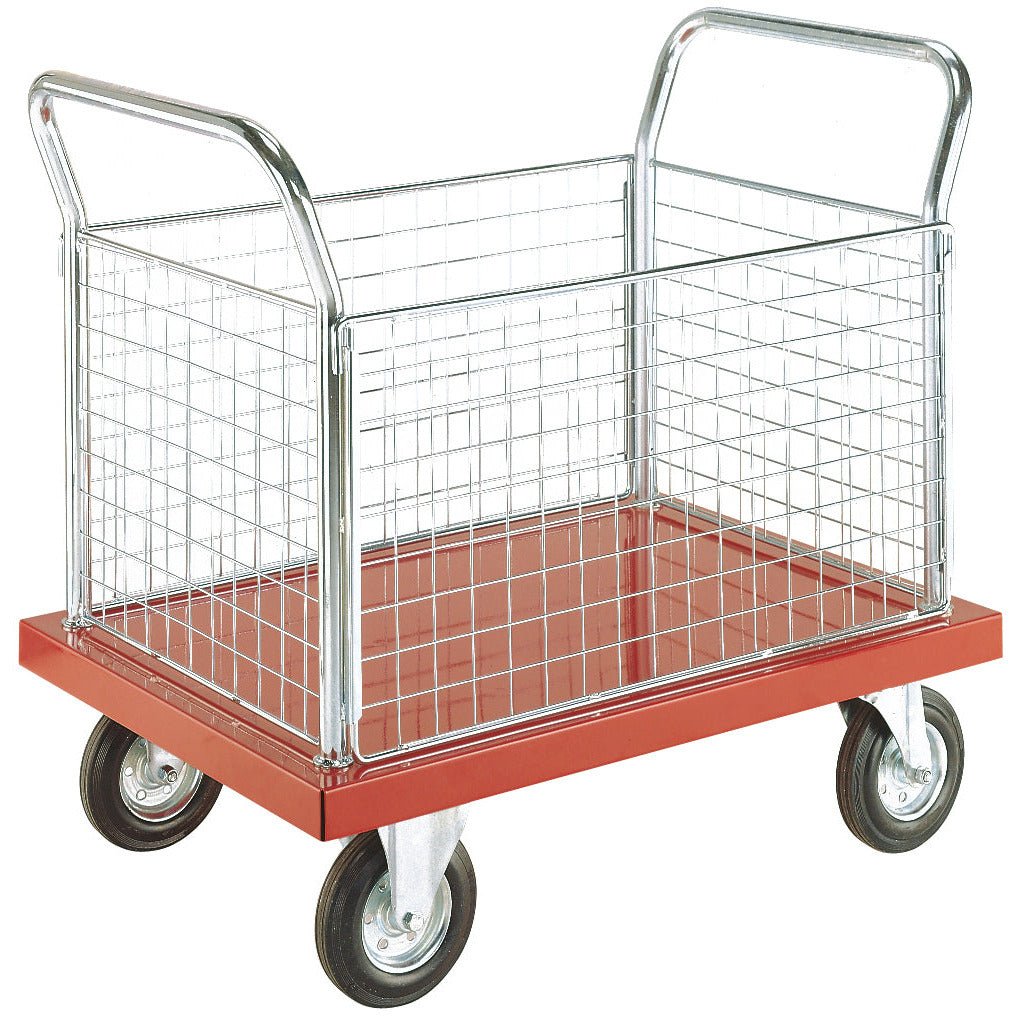 Coloured Shelf Trolley Platform Truck Capacity 700KG - Warehouse Storage Products