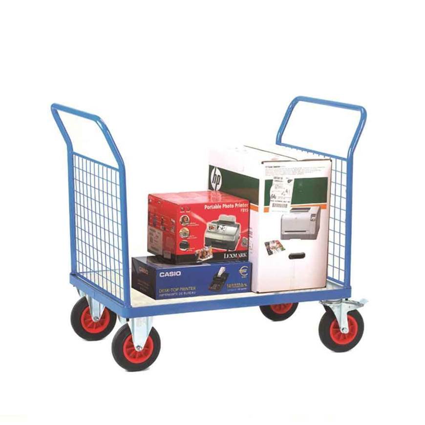 Fort Galvanised Platform Trucks with Double Mesh End - Warehouse Storage Products