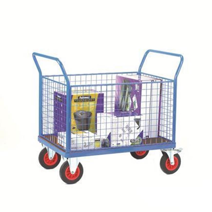 Fort Phenolic Platform Trucks with Four Mesh Sides - Warehouse Storage Products