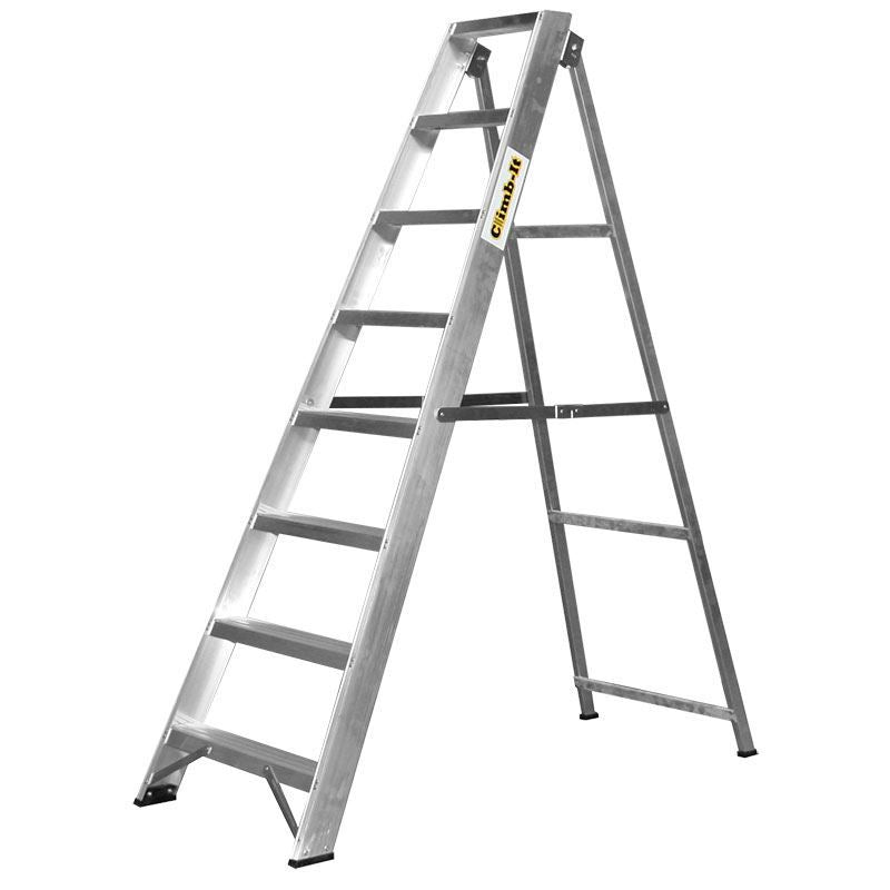 Heavy Duty Aluminium Swingback Stepladders (With Handrails) - Warehouse Storage Products