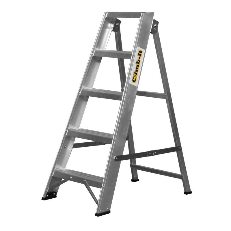 Heavy Duty Aluminium Swingback Stepladders (Without Handrails) - Warehouse Storage Products
