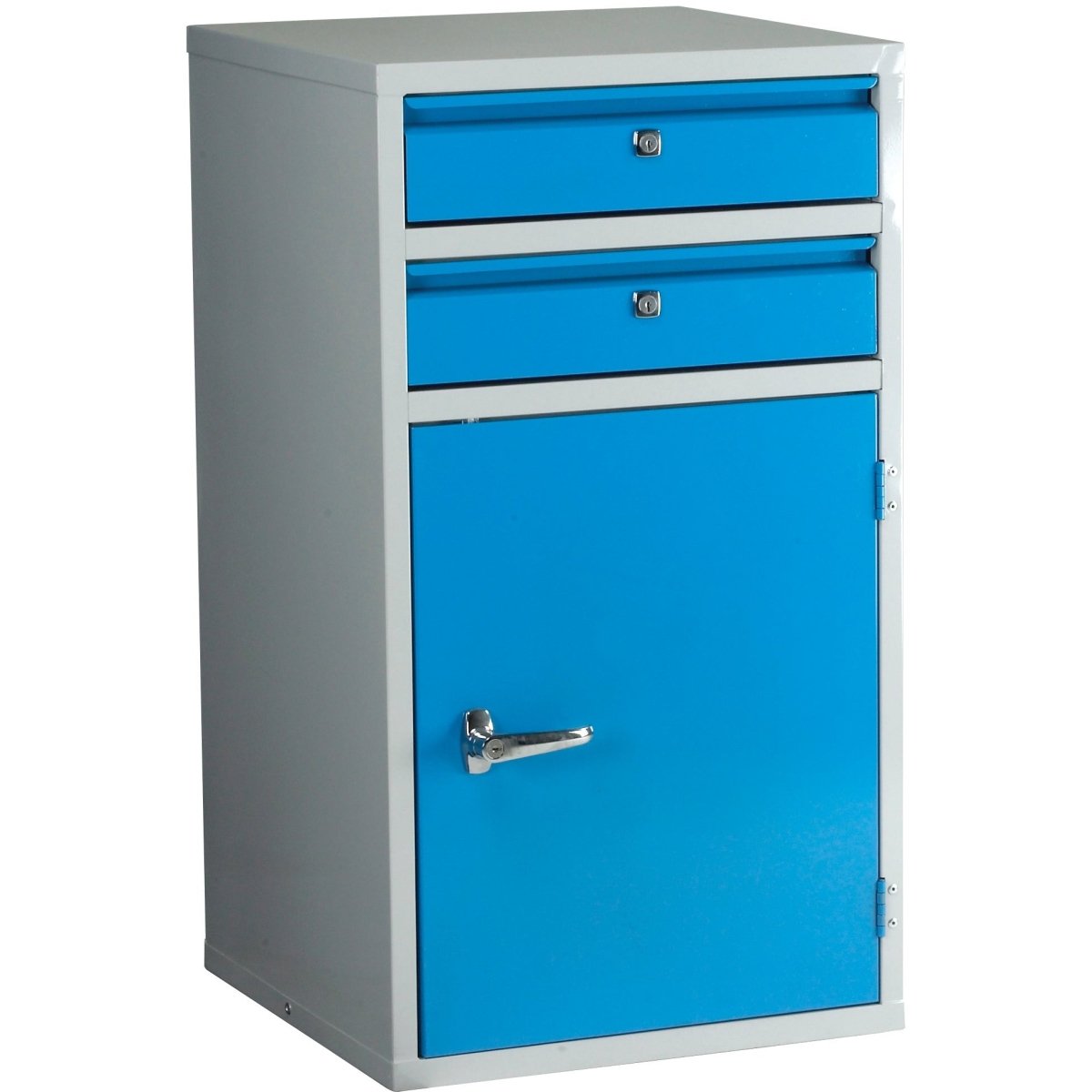 Heavy Duty Floor Cupboard with 1 Adjustable Shelf and 2 Drawers - Warehouse Storage Products