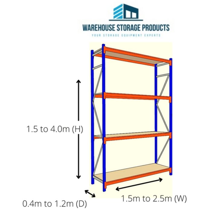 Longspan Racking 4 Shelf Starter Bay 1.5m (H)