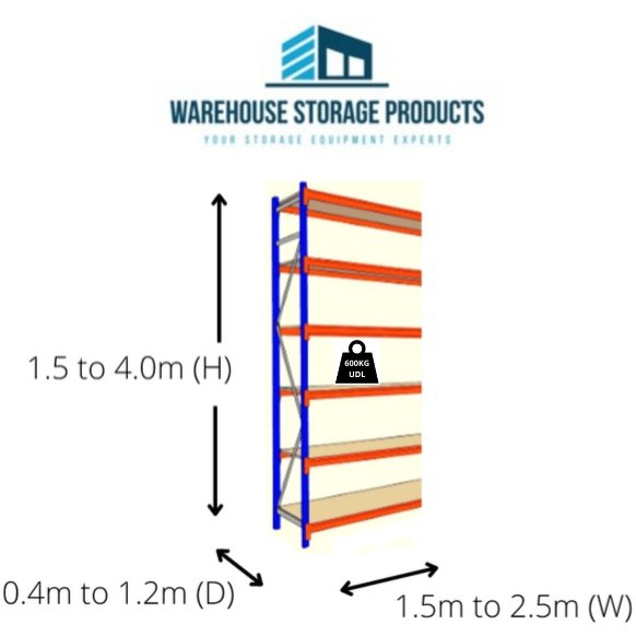 Longspan Racking 6 Shelf Add-on Bay 1.5m (H) - Warehouse Storage Products
