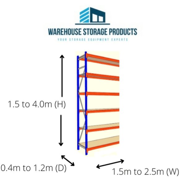 Longspan Racking 6 Shelf Add-on Bay 2.5m (H) - Warehouse Storage Products