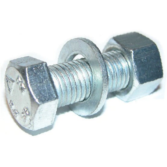 New M16 x 45mm Hexagon Head Set Assembled Bolt Grade 8.8 Bright Zinc Plated Bolt - Pack of 20 - Warehouse Storage Products