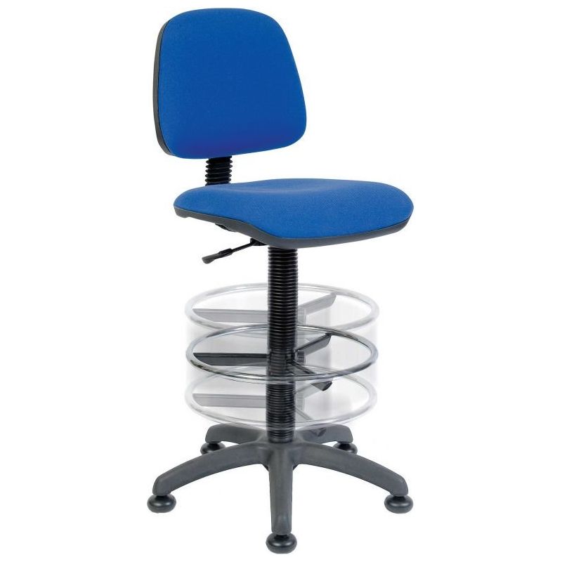 Office Deluxe Draughter Ergo Blaster Operator Chair Black & Blue - Warehouse Storage Products