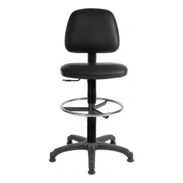 Office Deluxe Draughter Ergo Blaster Operator Chair Black & Blue (PU) - Warehouse Storage Products