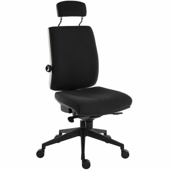 Office Ergo Plus Ultra Fabric Chair with Headrest - Warehouse Storage Products