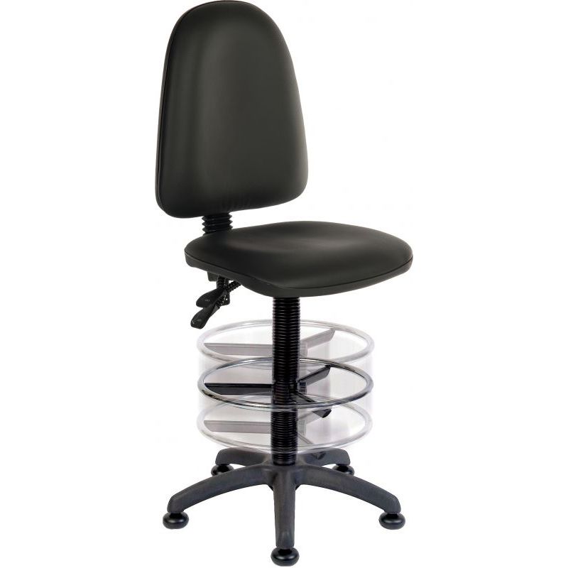 Office Ergo Twin Deluxe Draughter Chair (PU) - Warehouse Storage Products