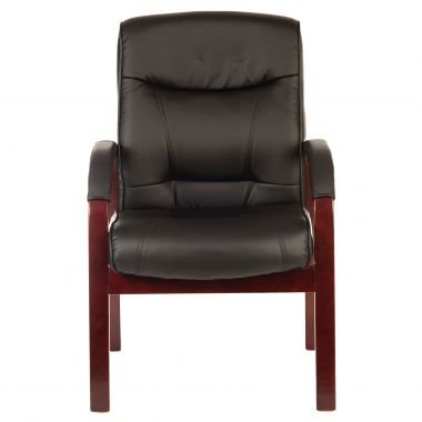 Office Kingston Visitor Black Leather Faced Chair - Warehouse Storage Products