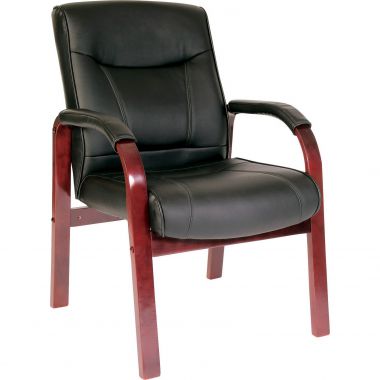 Office Kingston Visitor Black Leather Faced Chair - Warehouse Storage Products