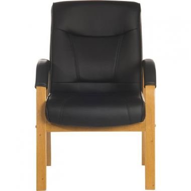 Office Kingston Visitor Black Leather Faced Chair - Warehouse Storage Products