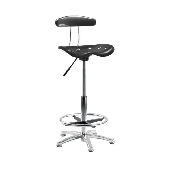 Office Tek Draughting Chair Black - Warehouse Storage Products