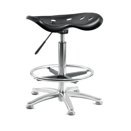 Office Tek Stool Black and Silver - Warehouse Storage Products
