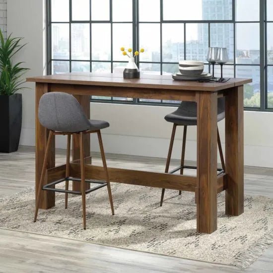 Premium Office Counter Height Work Bench Oak Chestnut Walnut
