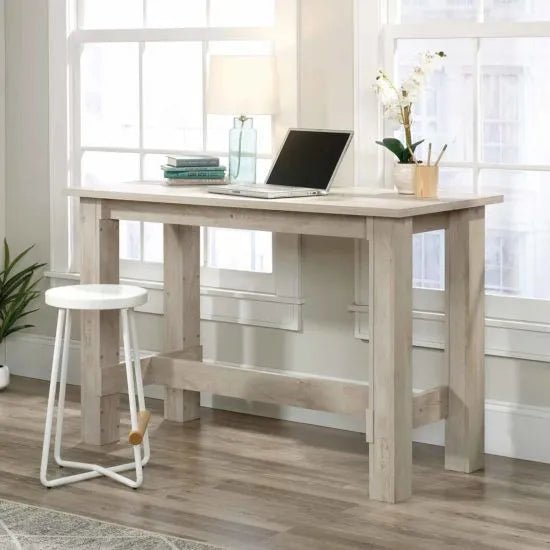 Premium Office Counter Height Work Bench Oak Chestnut Walnut