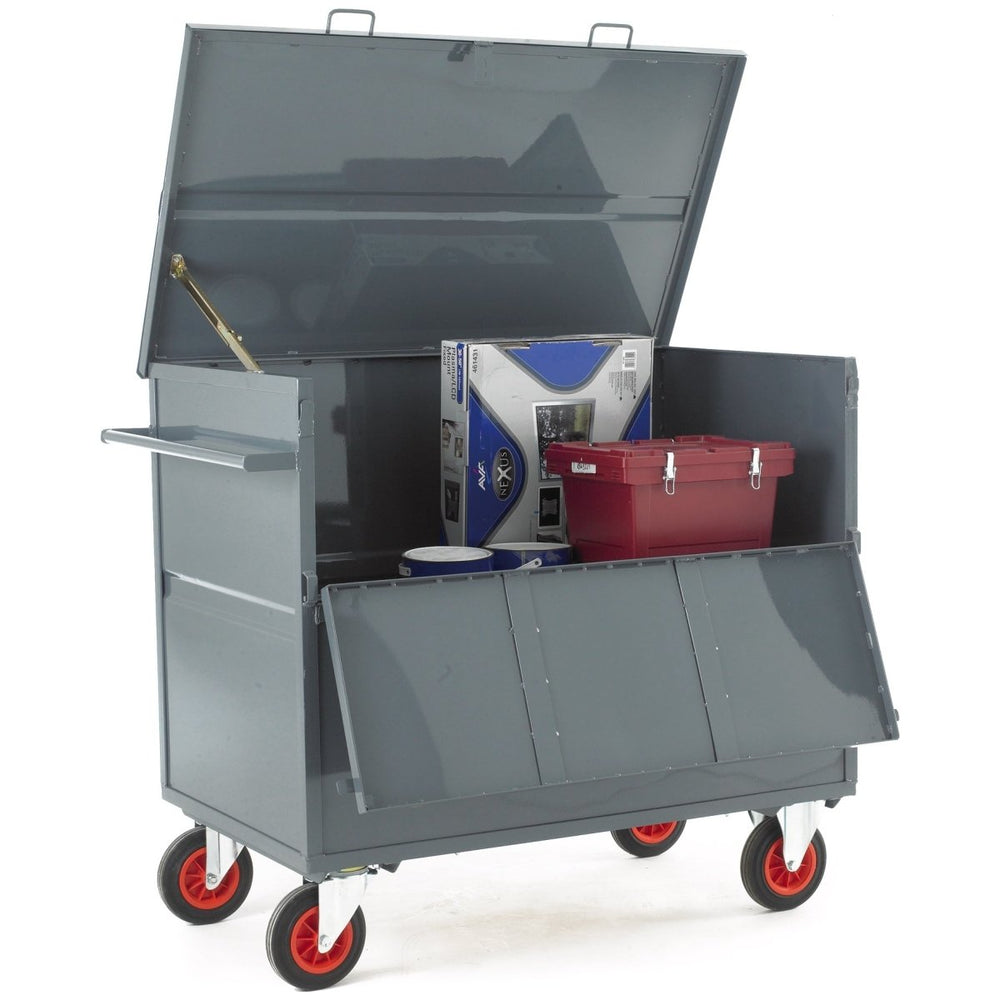 Security Box Trolleys - Wood, Mesh and Steel