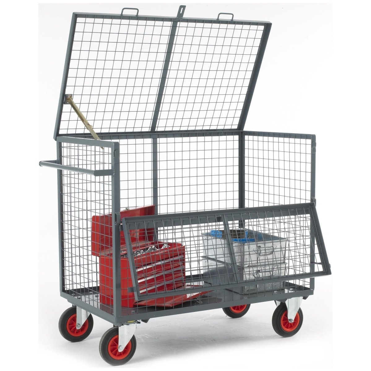 Security Box Trolleys - Wood, Mesh and Steel - Warehouse Storage Products