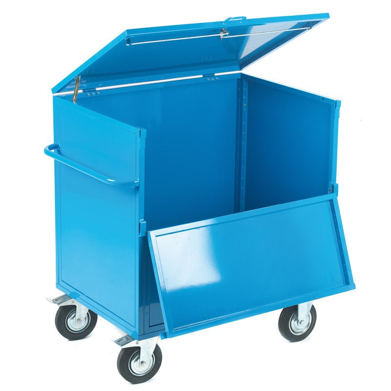 Solid Steel Lockable Security Trolley - Warehouse Storage Products