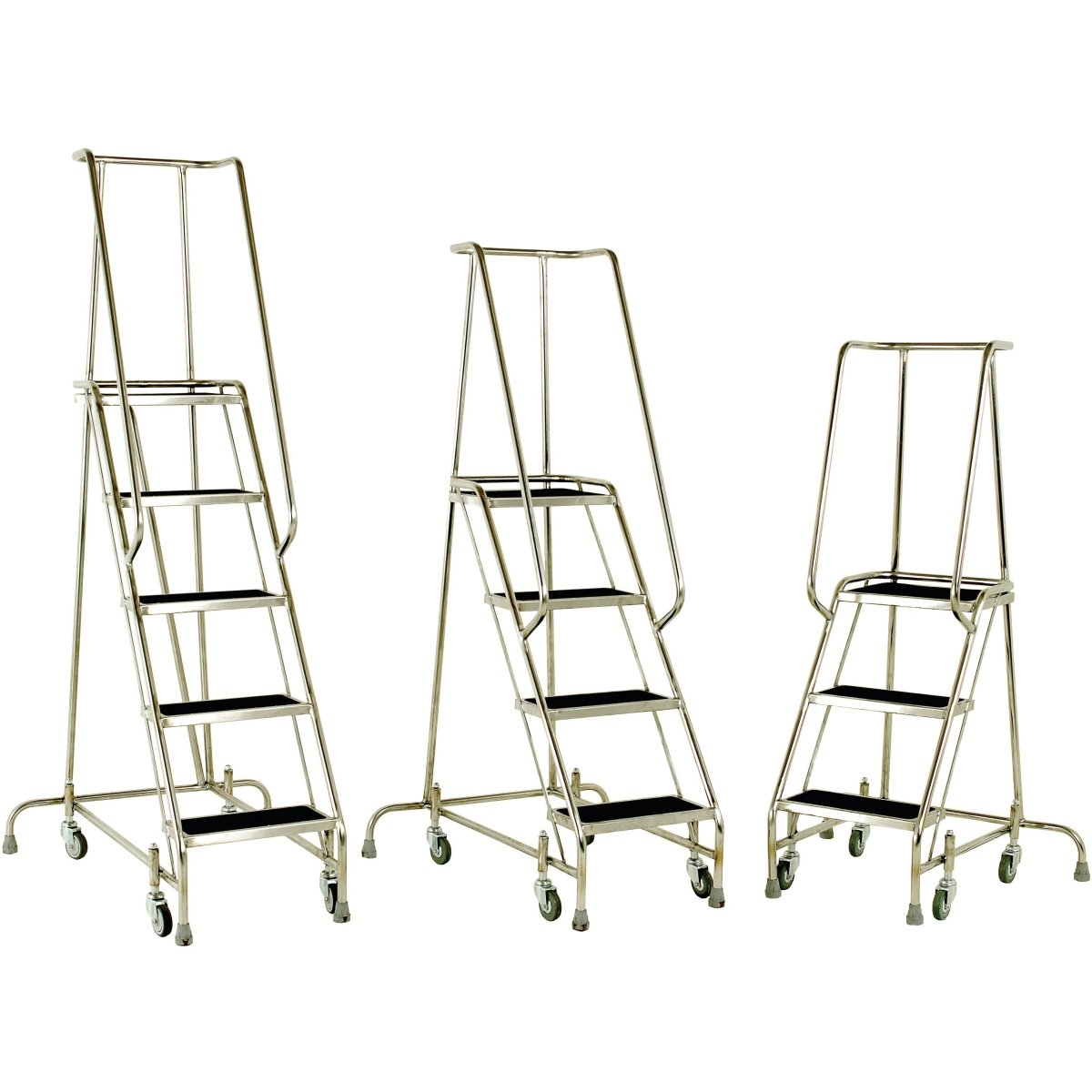 Stainless Steel 3, 4 & 5 Mobile Step Unit - Warehouse Storage Products