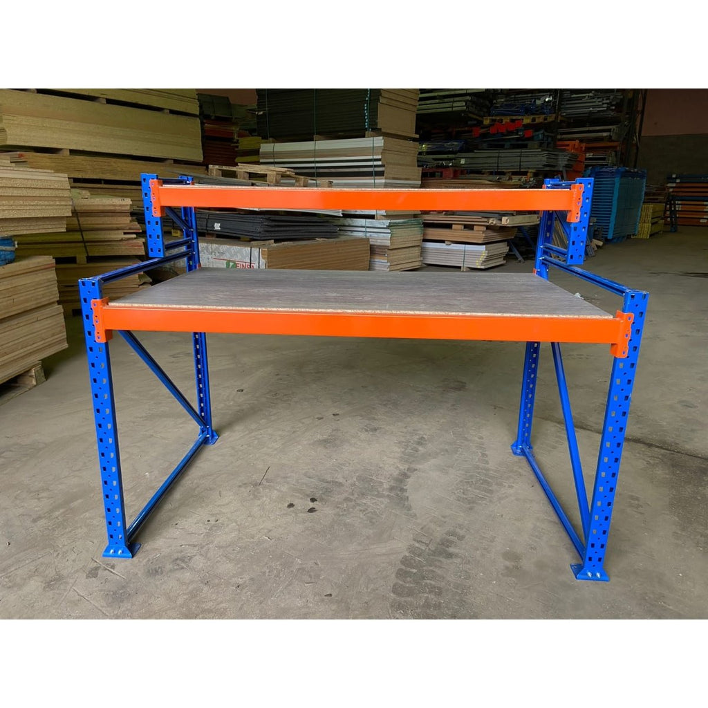 WSP's 2 Tier Heavy Duty Workstation With Chipboard Shelves