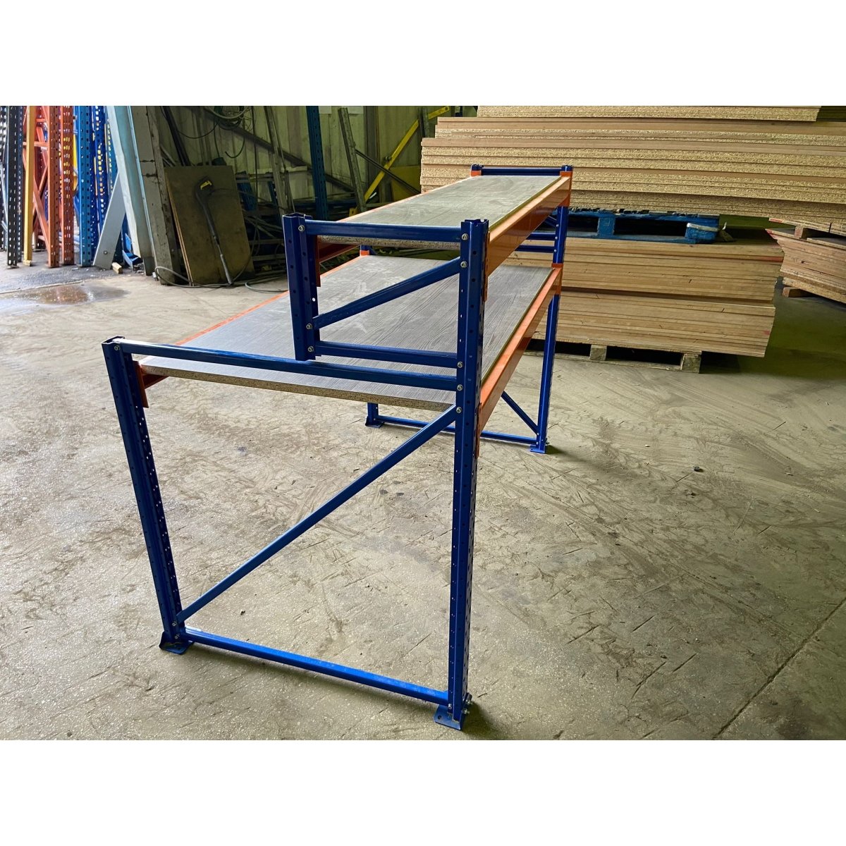WSP's 2 Tier Heavy Duty Workstation With Chipboard Shelves - Warehouse Storage Products